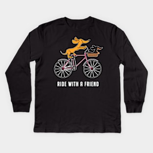 Bicycle ride with a friend Kids Long Sleeve T-Shirt